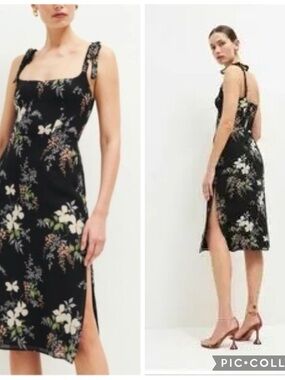 oaklie silk dress NWT Reformation Oaklie Strap Silk Midi Slip Dress Artichoke